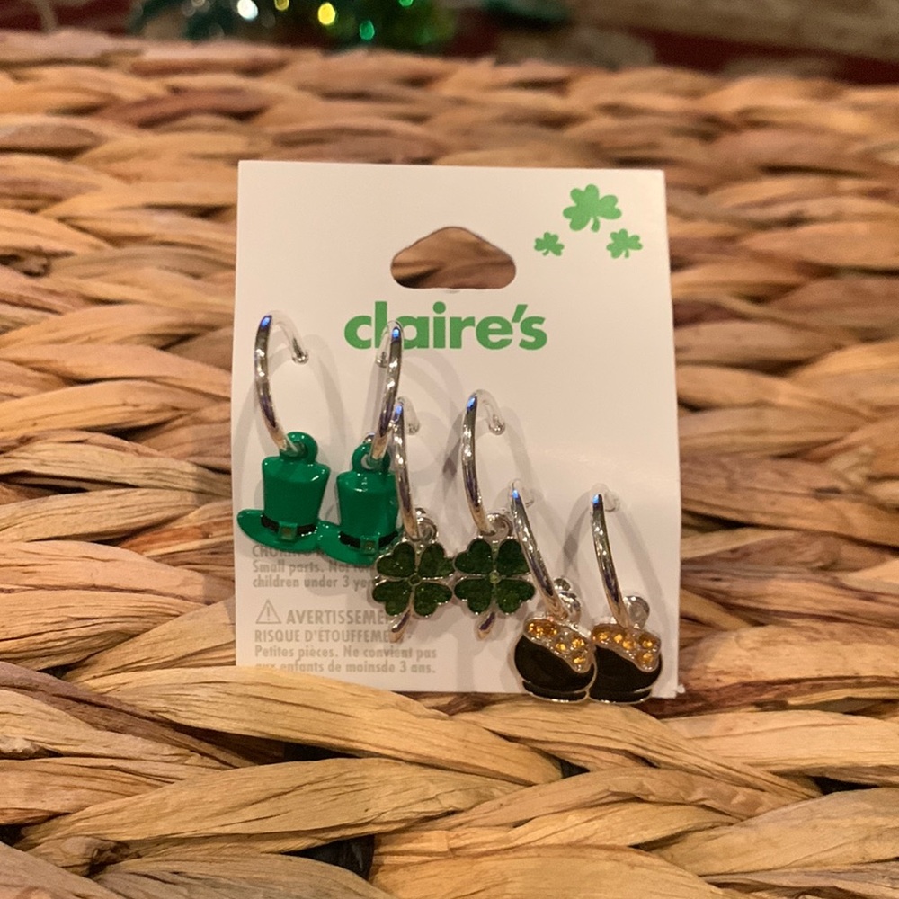 St. Patrick’s Day hoop earrings